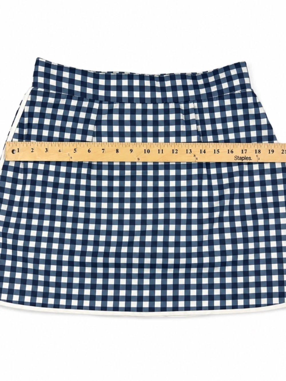 J. Crew Gingham Skirt Womens Size S Small Blue White Grid A-Line Casual Preppy - Picture 4 of 5